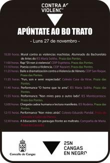 Contra as violencias, apúntate ao bo trato. Actividades 27 novembro