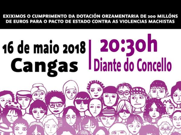 O feminismo exixirá mañá en Cangas orzamentos para a violencia de xénero