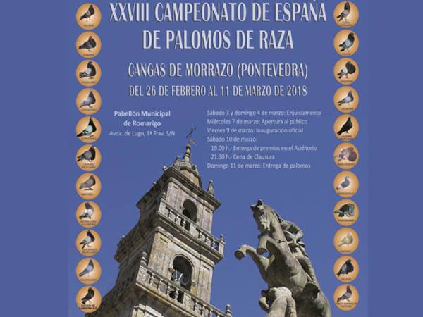 Programa de actos do Campionato de España de Pombos de Raza