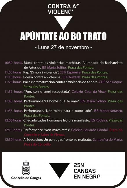 Contra as violencias, apúntate ao bo trato. Actividades 27 novembro