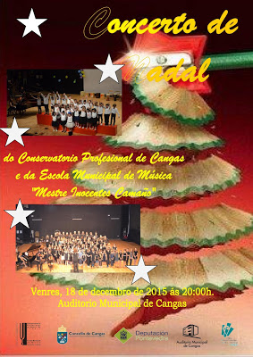 CONCERTO DE NADAL DO CONSERVATORIO PROFESIONAL DE CANGAS E DA ESCOLA MUNICIPAL DE MÚSICA MESTRE INOCENTES CAMAÑO