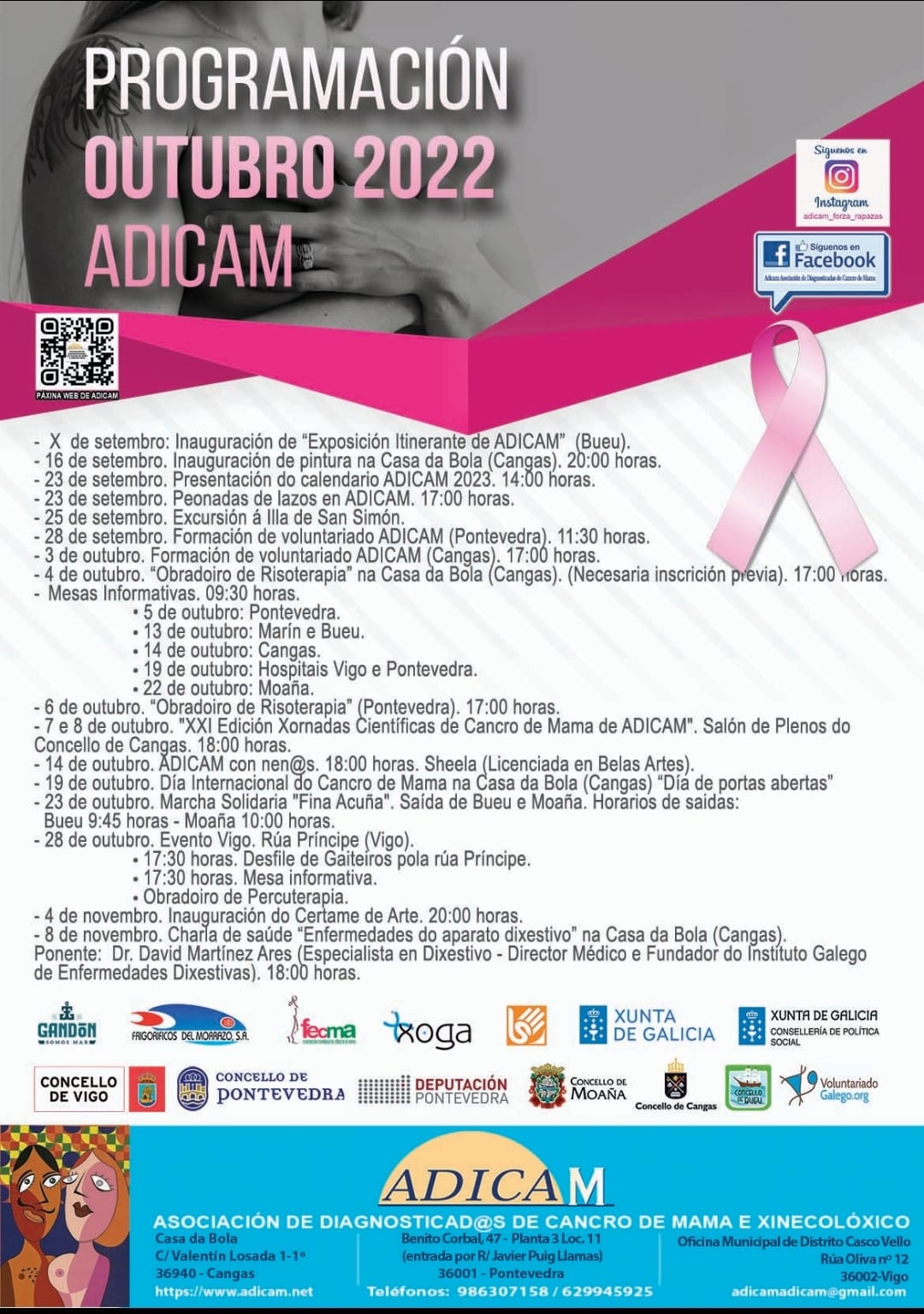 OUTUBRO ROSA. ADICAM. PROGRAMACIÓN. 