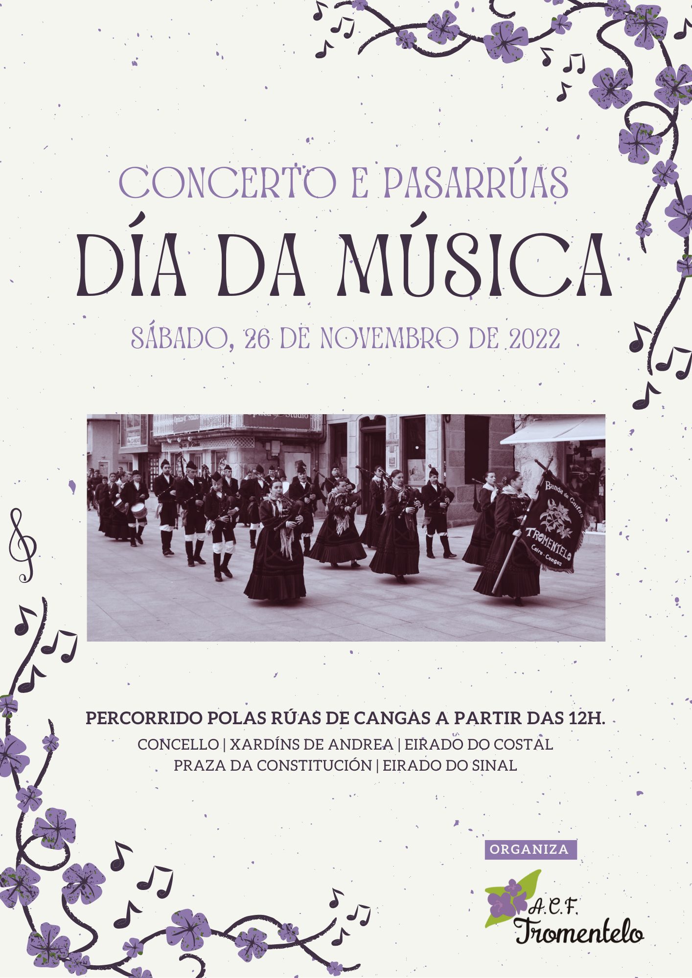 DÍA DA MÚSICA. CONCERTO E PASARRÚAS. A.C.F. TROMENTELO