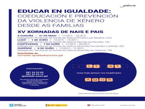 XV Xornada de nais e pais, educar en igualdade: Coeducación e prevención da violencia de xénero desde as familias