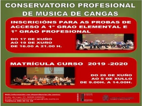 Probas de acceso ao conservatorio para o curso 2019-2020