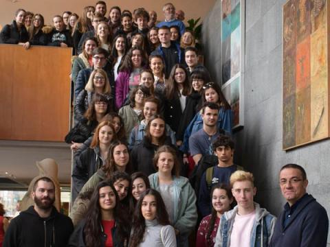 Recibimento a alumnos italianos e galegos de intercambio