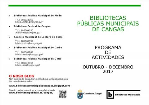 Programa de Actividades Outubro-Decembro das Bibliotecas Públicas
