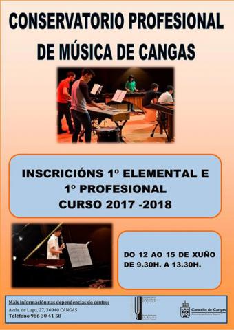 O Conservatorio Municipal abre novas prazas para o vindeiro curso 2017-2018