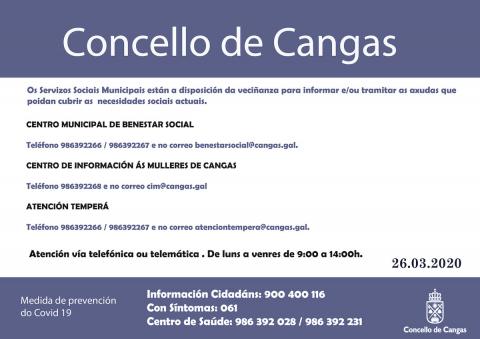 Os Servizos Sociais Municipais están a disposición da veciñanza