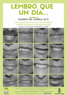 Cartel exposición PÁNIKO NA CAPELA 10.0 "Lembro que un día..."
