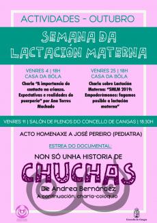 Cartel das actividades da semana mundial da lactación materna