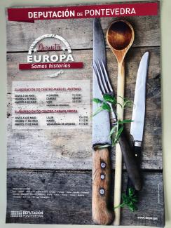 Cartel celebración do Día de Europa na Praza de Abastos de Cangas