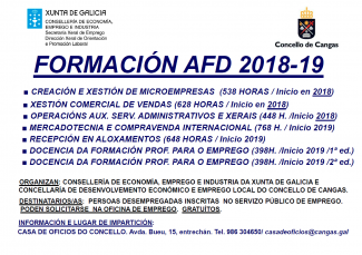 Cursos AFD do concello de Cangas 2018-19