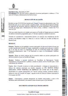 Decreto suspensión Escolle os teus festivos