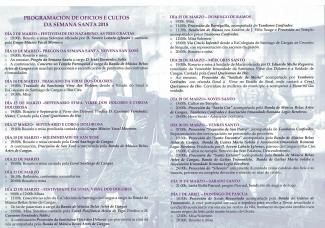 Programación actividades Semana Santa