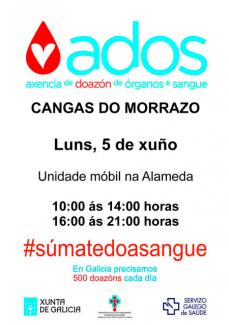 O Concello de Cangas únese á campaña de doazón de sangue