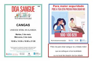 Martes 5 de Maio: Unidade Móbil da Axencia de doazon de Sangue en Cangas
